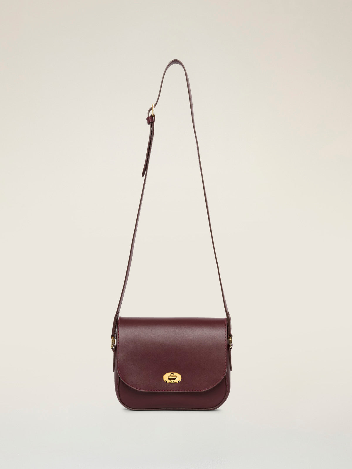 Tusting Darcy Leather Cross-Body Saddlebag Handbag, Made in England