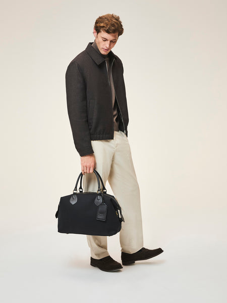 Tusting Explorer Canvas and Leather Small Travel Bag, Made in England