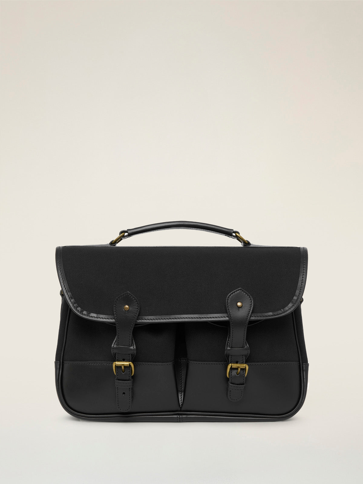 TUSTING CAMBOURNE ビジネスバッグ ブラック Tusting Canvas Clipper Relaxed Briefcase - Small