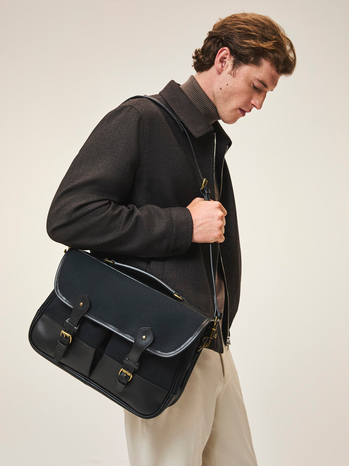 Tusting Canvas Clipper Relaxed Briefcase - Small