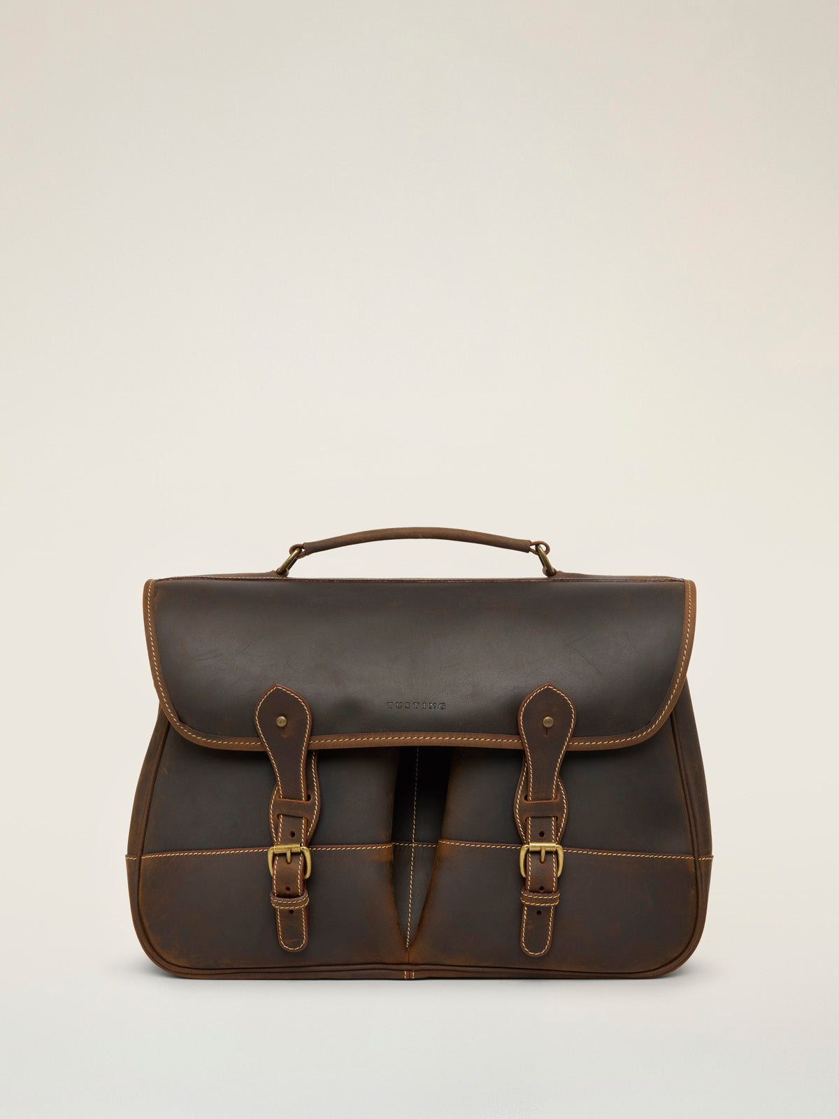 Clipper - Large Leather Satchel Briefcase - Made in England by Tusting