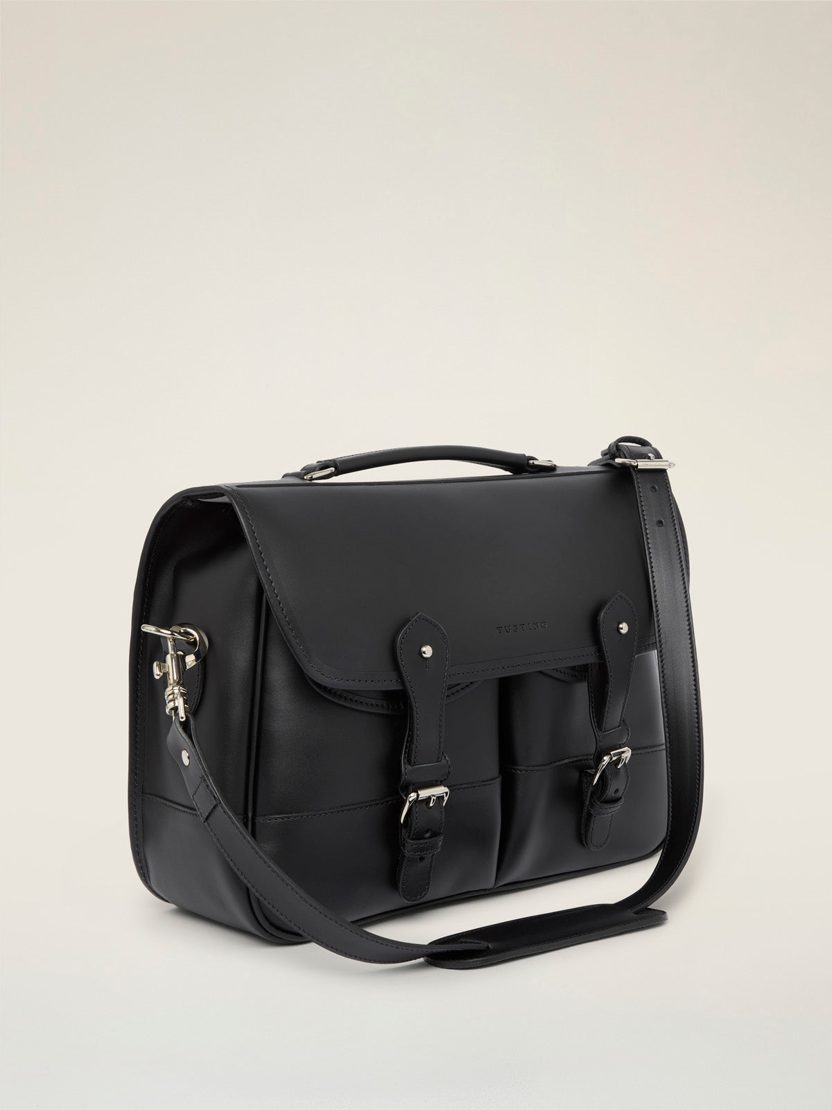 Clipper - Small Leather Satchel Briefcase Made in England by Tusting