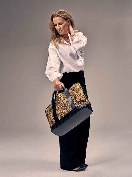 TUSTING タスティングand ships キンボルトン　トートバッグ英国製 India Hicks Sphinx Leopard Print and Leather Tote – Tusting