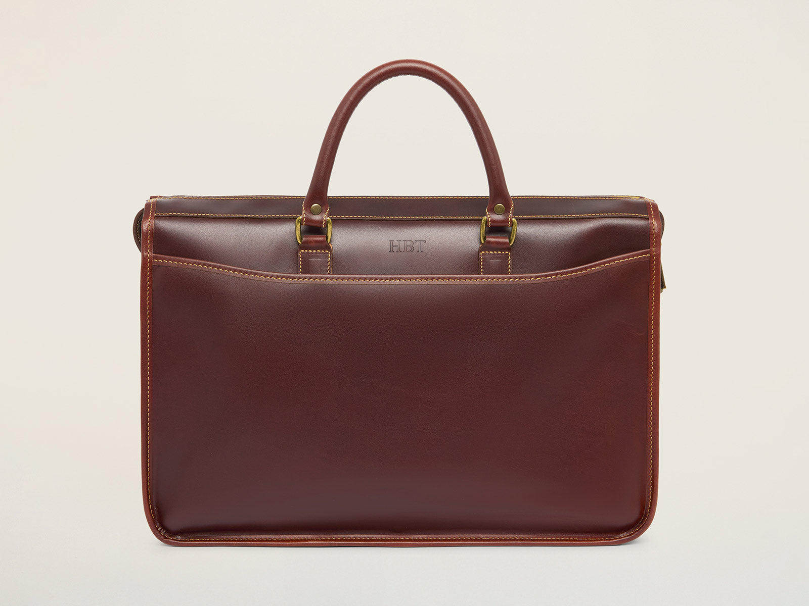 Tusting Marston Full-Grain Leather Zip Top Briefcase - Large