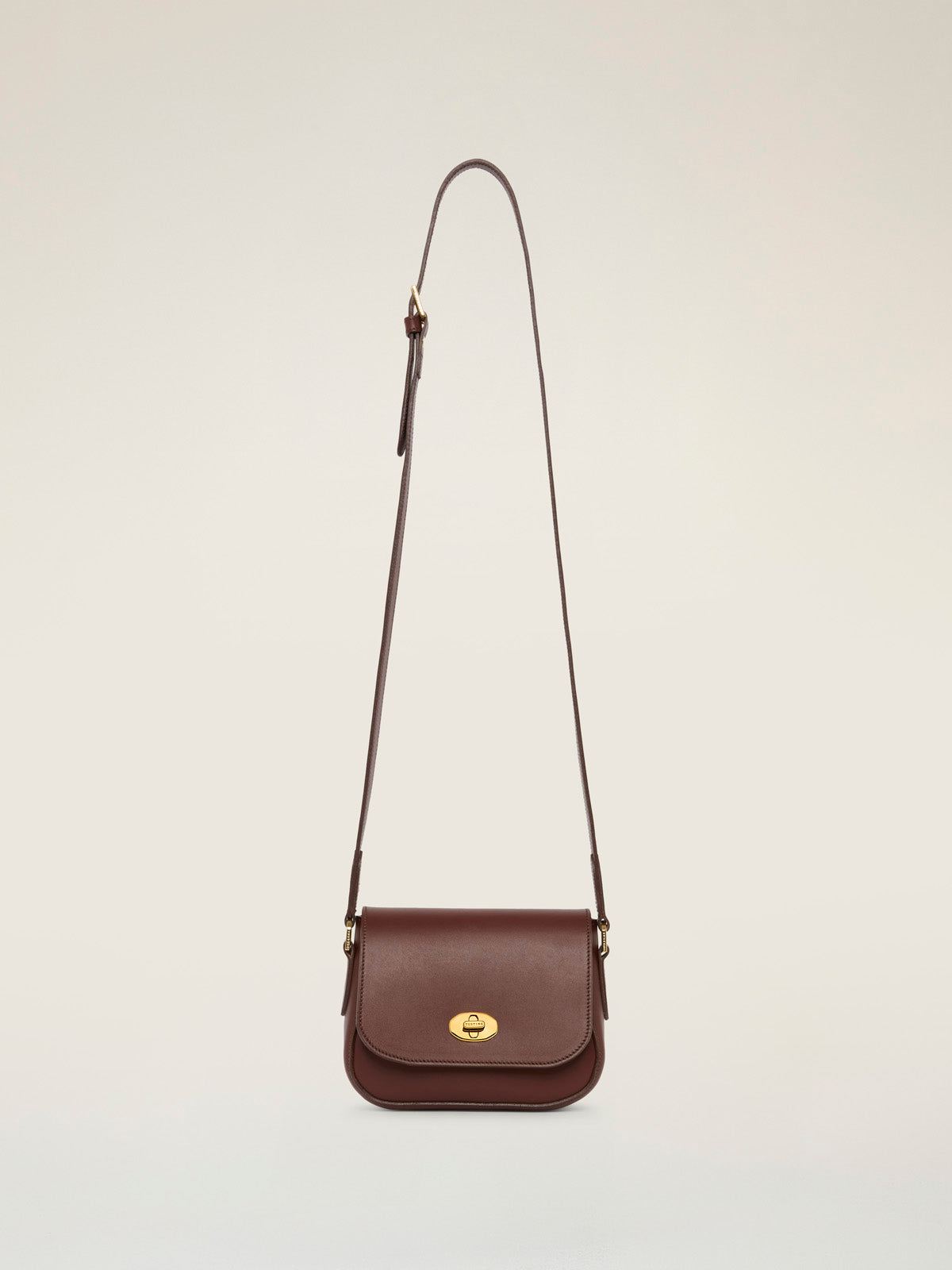 Mini Darcy Leather Cross-Body Saddlebag Handbag, Made in England
