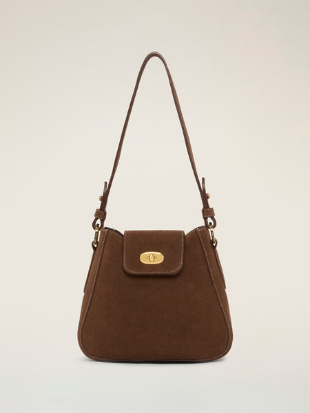 TUSTING ブラウン レザー　ショルダーバッグ Mini Hazel Leather or Suede Crossbody Bag, Made in England by Tusting
