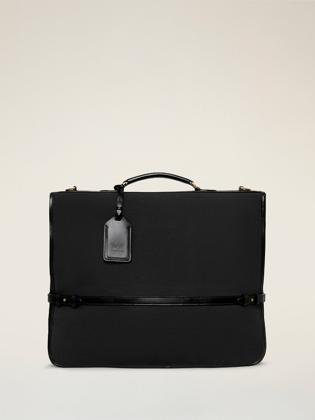 TUSTING CAMBOURNE ビジネスバッグ ブラック Tusting Marston Leather Zip-Top Briefcase, Small, Made in England