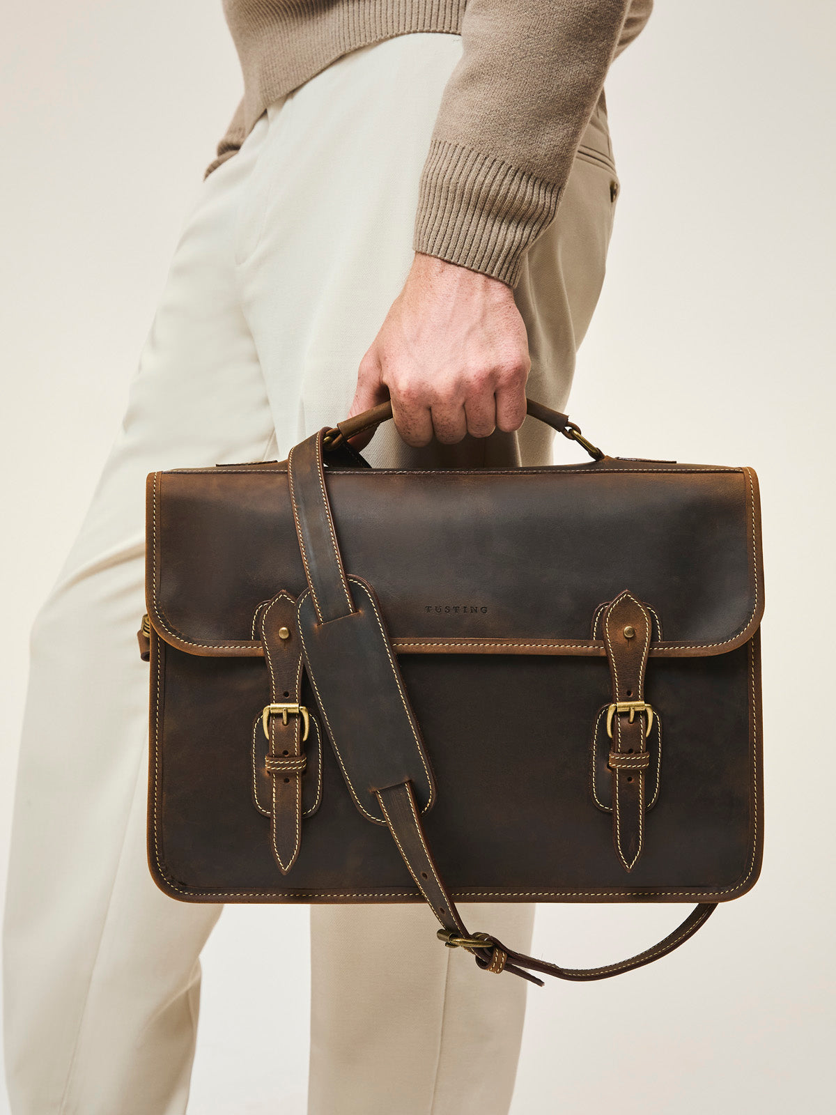 The Wymington – a Classic Leather Briefcase – Tusting