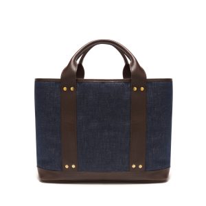 India Hicks + Tusting Soleil Top Handle denim and Leather Handbag Rear