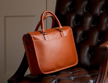 Tusting Marston Leather Briefcase in Tan