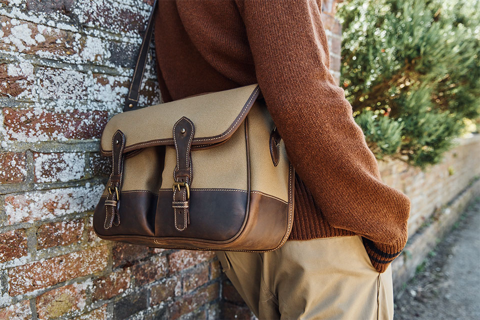 Clipper Canvas Satchel Briefcase | Made in England by Tusting
