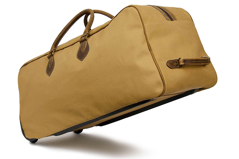 Solid Leather And Canvas Duffle Bag For Men, For Travel
