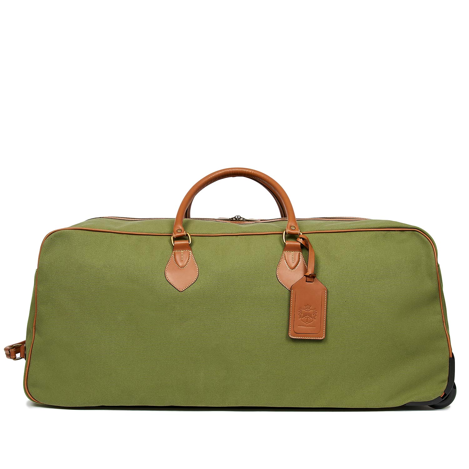 Grand Tourer Wheeled Holdall in Canvas & Leather | Tusting